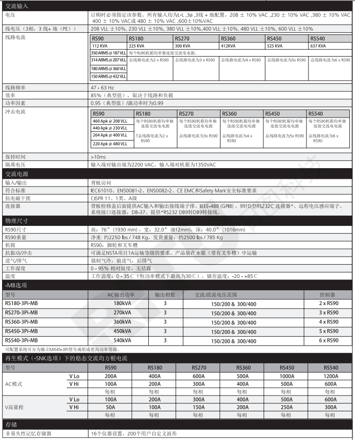 阿美特克加州仪器 RS 系列